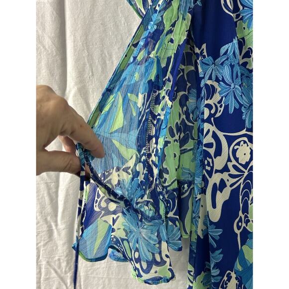 Sherri Martin Womens Sz 10 Blue 2-pc Long Dress & Jacket Floral Fairy‎ Cottage - Picture 4 of 16